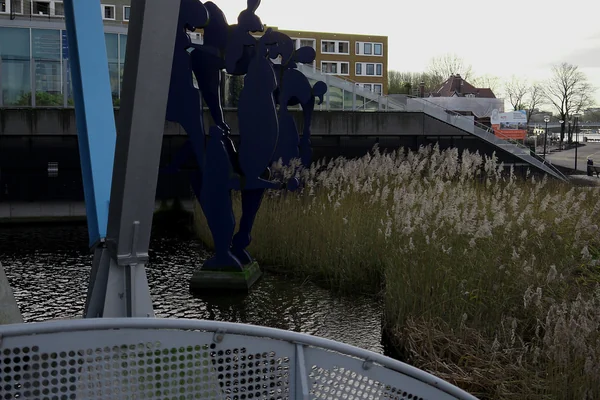 Modern architecture of the head-office of the local water for the Amsterdam region, view from the ground-level - on border of river Amstel; location near Omval / Spaklerweg in Amsterdam; - urban photography by Fons Heijnsbroek, the Netherlands, 2013