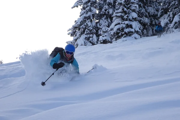 Skiing powder snow Chamonix