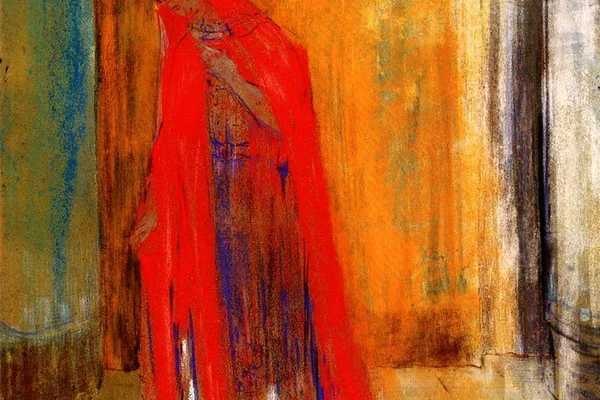 redon_woman_red