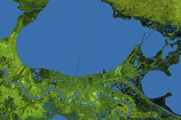 New Orleans Topography, Radar Image with Colored Height