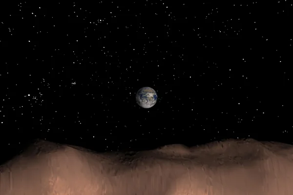 Computer Generated View of Earth as seen from the Asteroid Toutatis
