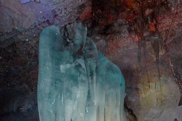 Ice Waterfall - Crystal Ice Cave, Lava Beds National Monument