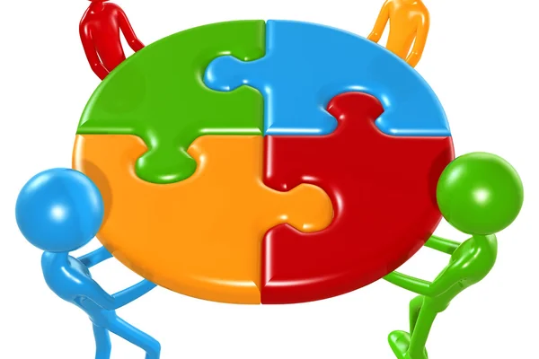 Working Together Teamwork Puzzle Concept