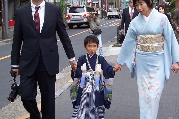 Japan (Tokyo) Japanese family is going to wedding ceremony