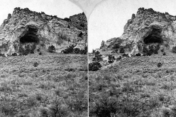 Picturesque views of Rocky Mountain scenery. A natural cave near Green River, in an upheaved ridge of limestone.