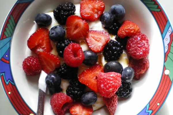 Fruit, yogurt and honey