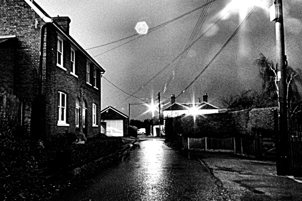 Rainy night, street light