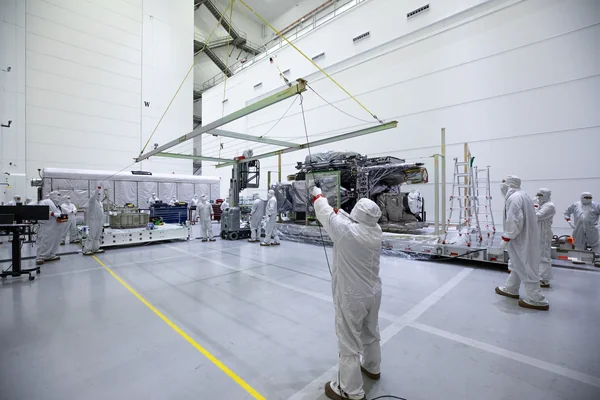 GOES-U Unboxing, Lift to Vertical, Move to Stand