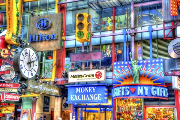 Signs of Times Square in HDR