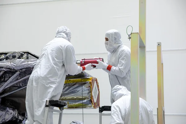 GOES-U Unboxing, Lift to Vertical, Move to Stand