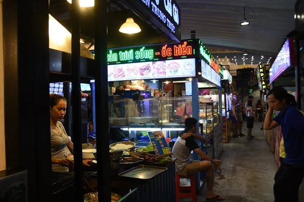 One of the quieter corners in Saigon's street food market