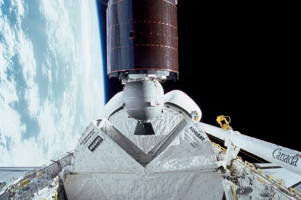 Australia's AUSSAT satellite deployed from payload bay
