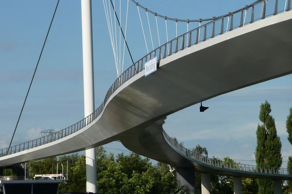 2011.07 - 'Photo of modern bridge architecture', a Dutch suspension-bridge: the Nesciobrug; northeast of Amsterdam city; photo geotagged, in public domain