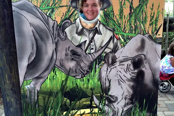 Tampa - Lowry Park Zoo - Safari Africa - Rhino Sign - Erin