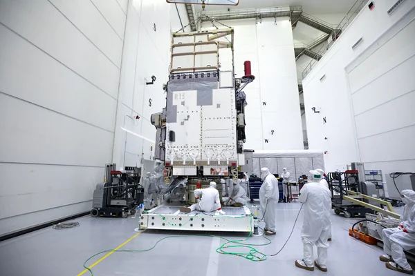 GOES-U Unboxing, Lift to Vertical, Move to Stand