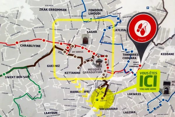 Fes Morocco Medina way finding map Sept 2014 - 2