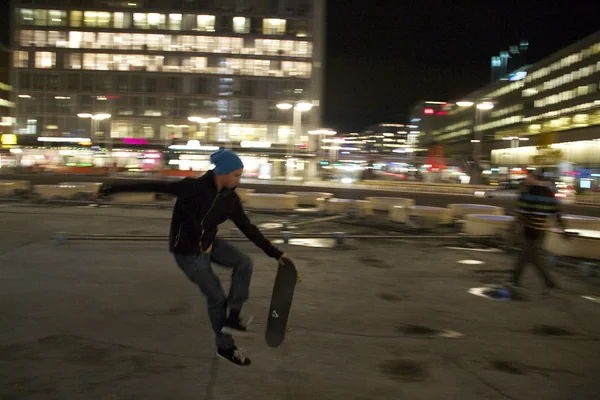 Skateboard trick in Stockholm City