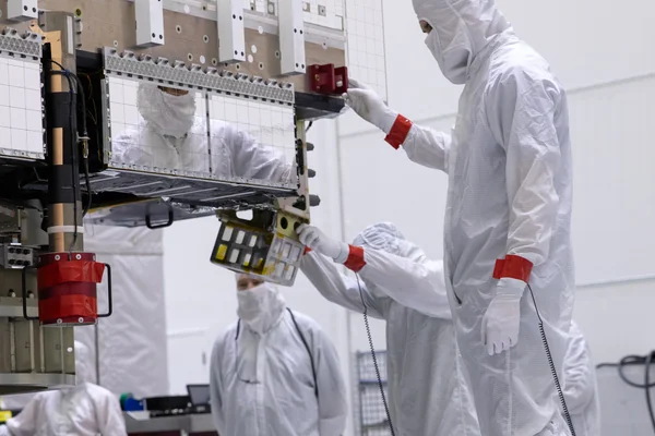 GOES-U Unboxing, Lift to Vertical, Move to Stand