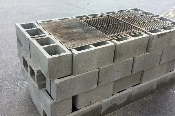 Temporary Cinder Block Barbecue Grill