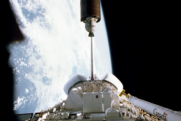 Palapa-B communications satellite launched from the Shuttle Challenger