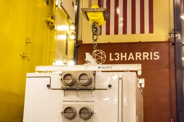 Landsat 9 Spacecraft (Observatory) Unloading from Shipping Conta