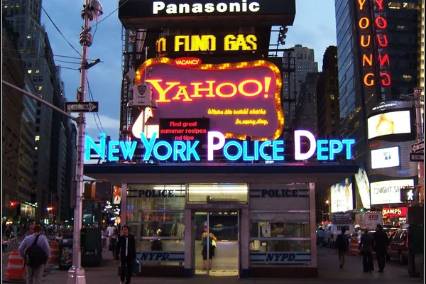Yahoo! NYPD Neon Sign at Times Square, NYC