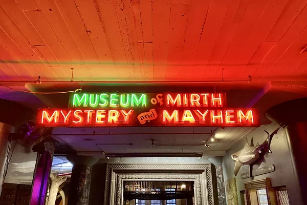 Museum of Mirth Mystery and Mayhem Neon Sign, City Museum, 15th Street and Delmar Boulevard, St. Louis, MO