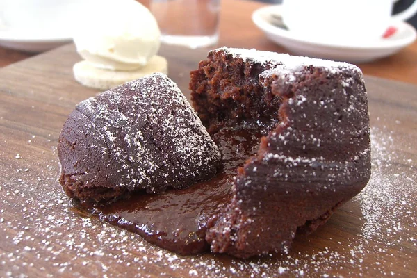 Insides - Chocolate Fondant with Jones' Vanilla Bean Ice-Cream - baked to order - Jones The Grocer, Chadstone AUD10