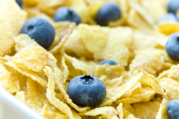 Corn Flake Cereal with Blueberries