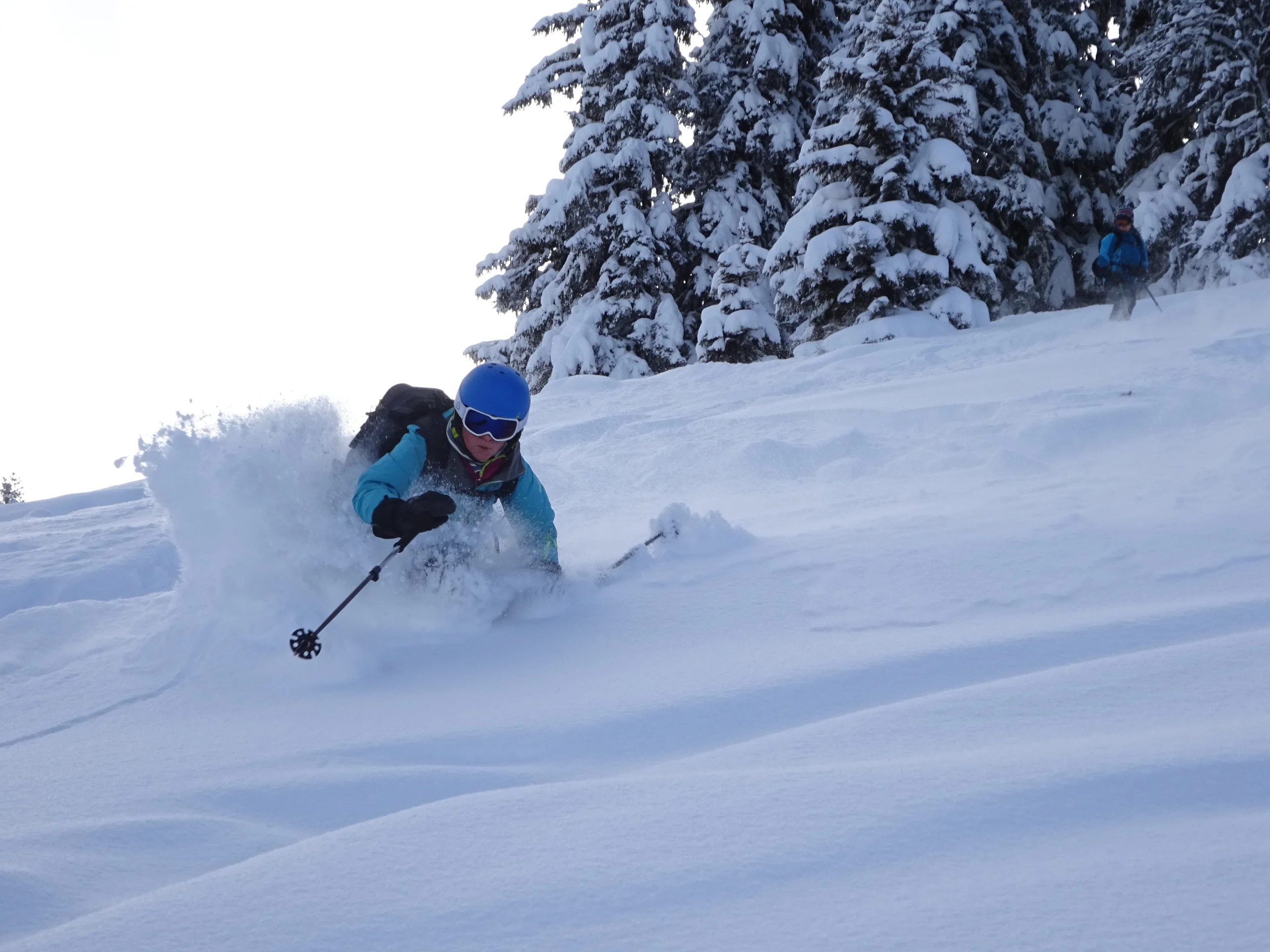 Skiing powder snow Chamonix
