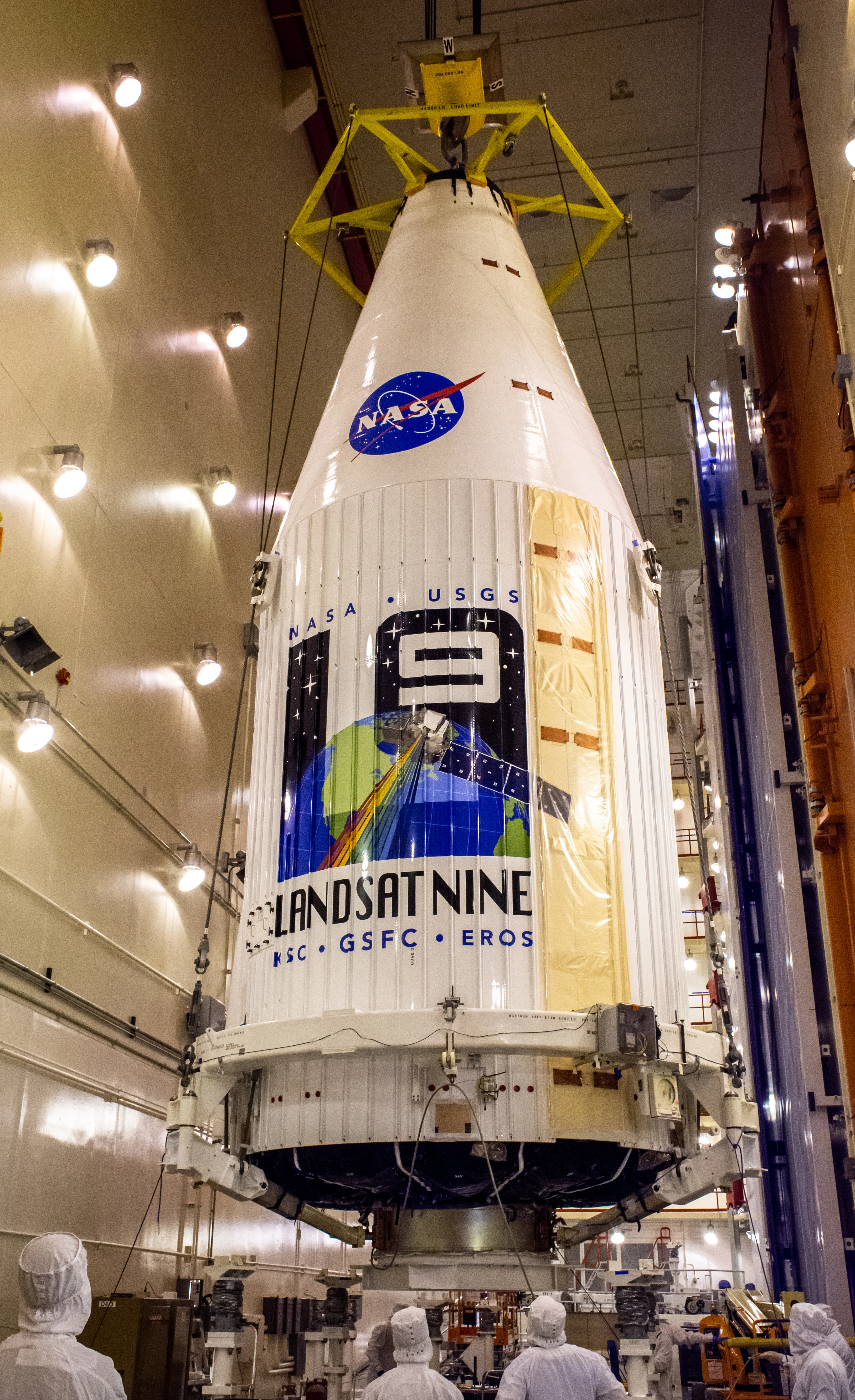 Landsat 9 Move to Transfer Tower for Closeout Operation