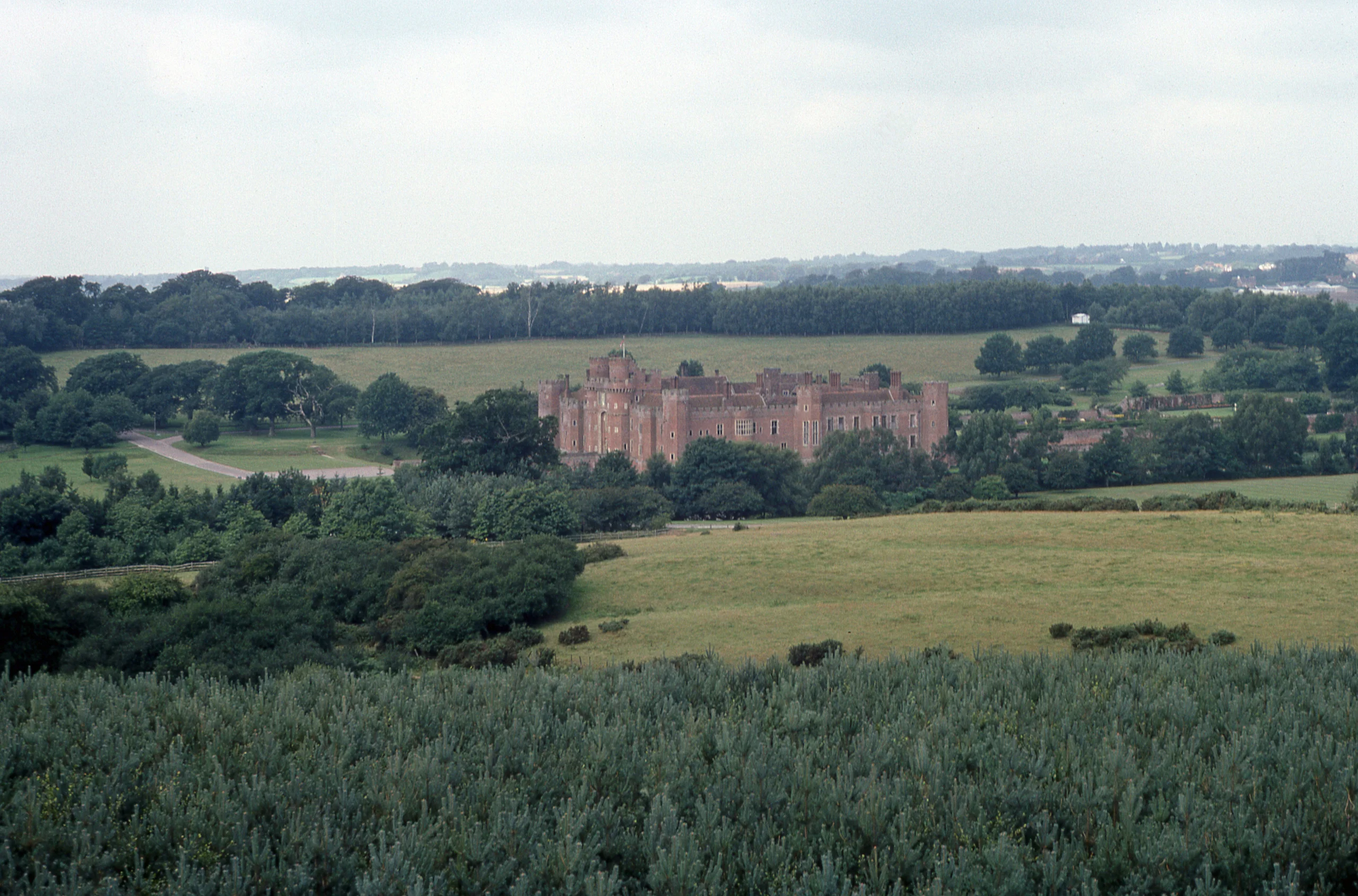 View of Herstmonceux Castle from the Isaac Newton Telescope Observatory - geograph.org.uk - 7551810