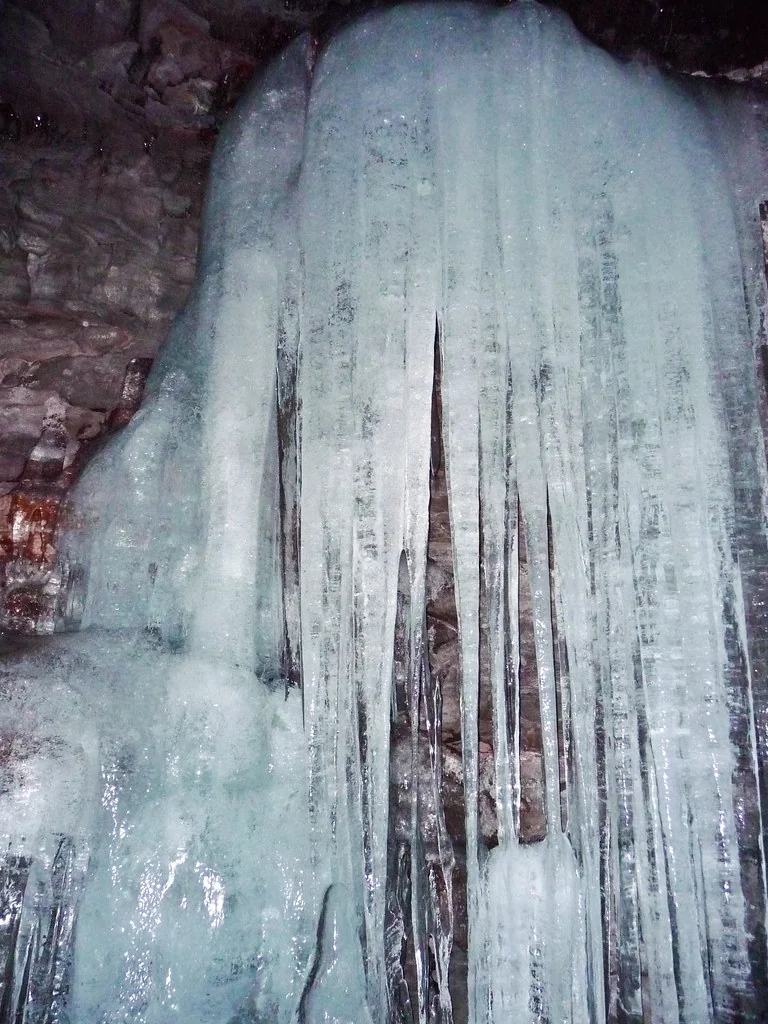 Ice Waterfall - Crystal Ice Cave, Lava Beds National Monument