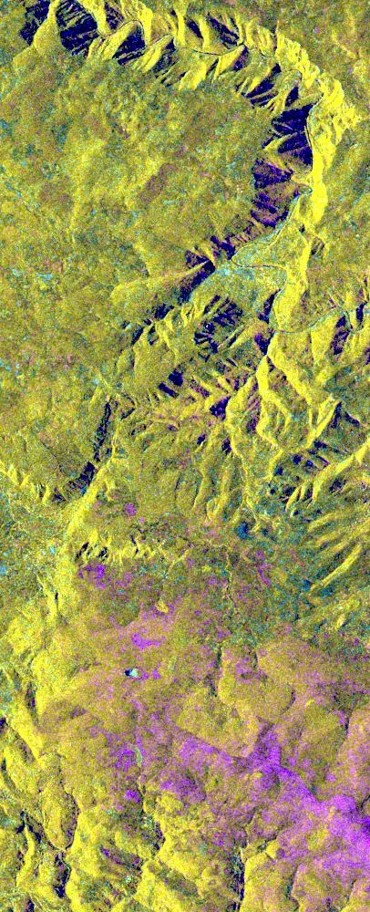 Space Radar Image of Lozere Department, Mende, France