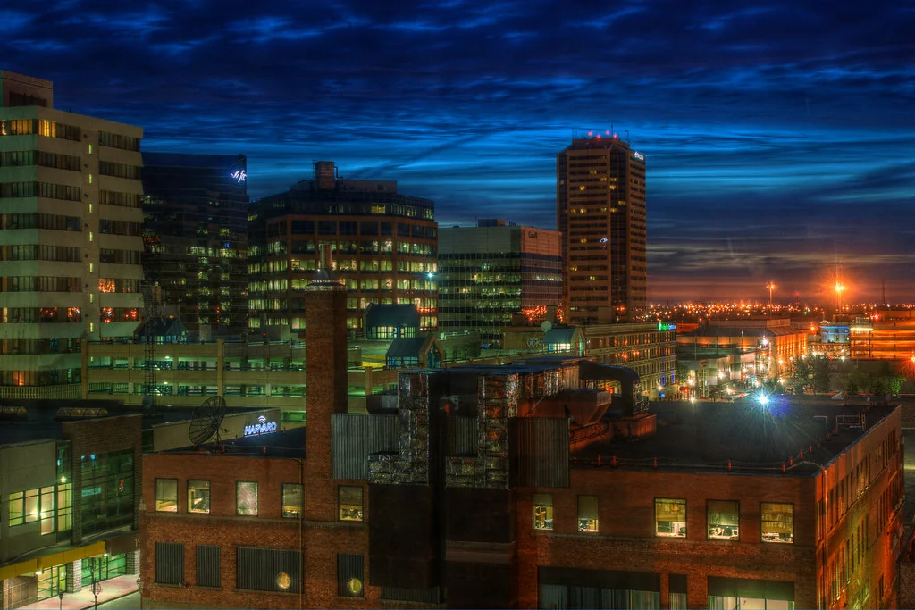 Regina city night lights