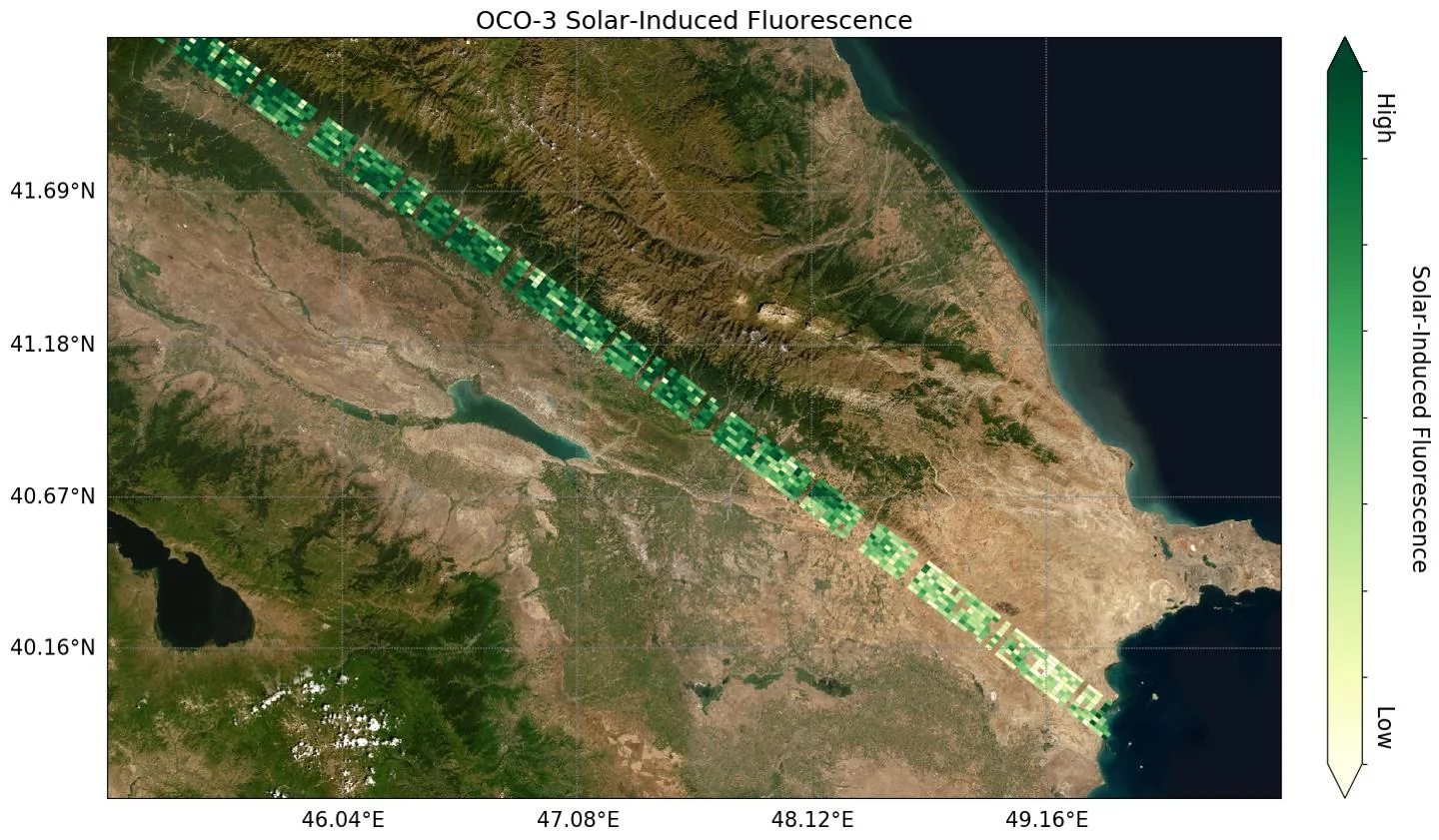 OCO-3's First Solar-Induced Fluorescence Measurements
