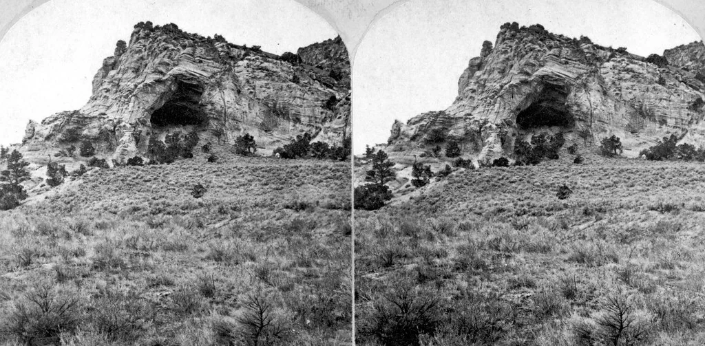 Picturesque views of Rocky Mountain scenery. A natural cave near Green River, in an upheaved ridge of limestone.