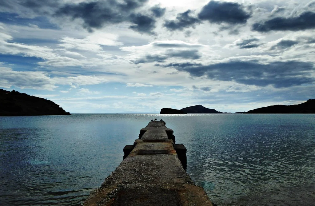 A pier to Greek islands