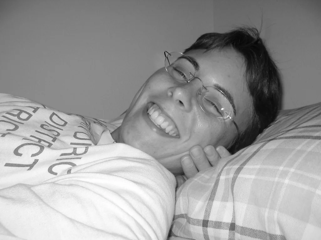 my best friend, laughing...