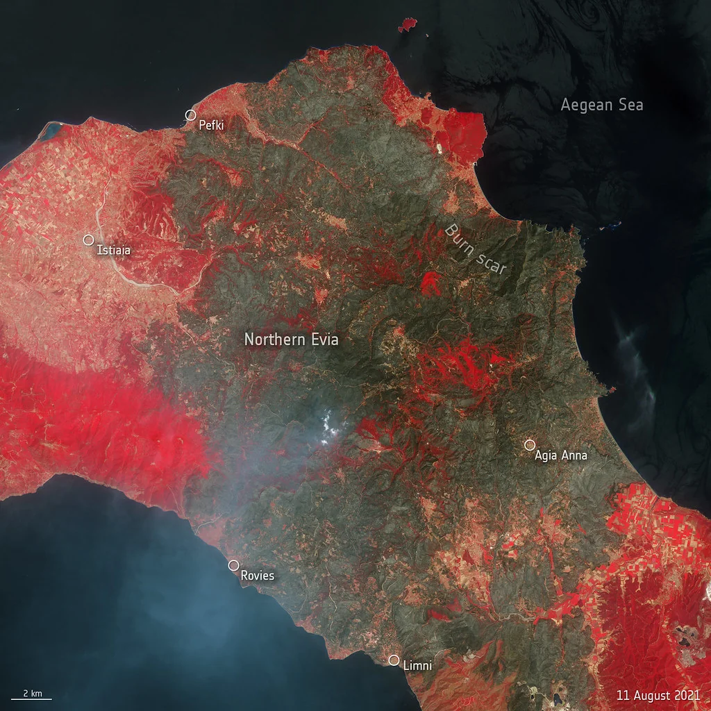 Wildfires ravage Greek island of Evia
